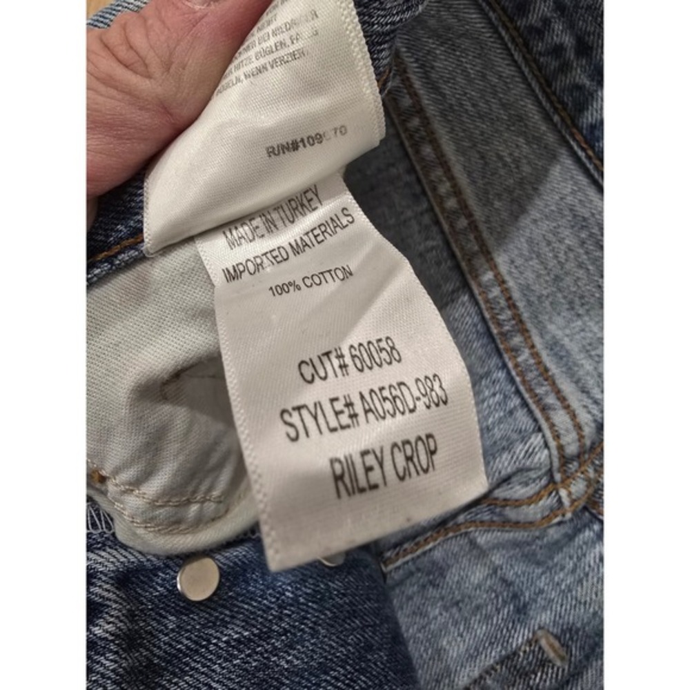 AGOLDE Riley Crop Light Wash‎ Distressed Straight Leg Jeans Women's Size 24 - Picture 7 of 9